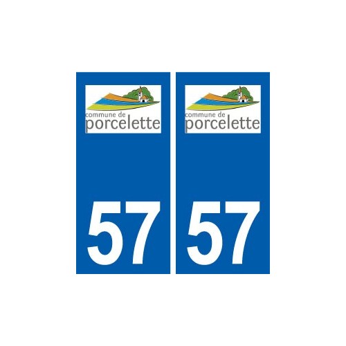 57 Porcelette logo autocollant plaque stickers ville
