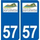 57 Porcelette logo autocollant plaque stickers ville
