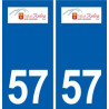 57 Réding logo autocollant plaque stickers ville