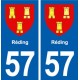 57 Réding blason autocollant plaque stickers ville
