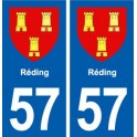 57 Réding blason autocollant plaque stickers ville