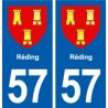 57 Réding blason autocollant plaque stickers ville