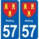 57 Réding blason autocollant plaque stickers ville