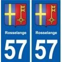 57 Rosselange blason autocollant plaque stickers ville