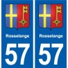 57 Rosselange blason autocollant plaque stickers ville