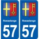 57 Rosselange blason autocollant plaque stickers ville