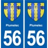 56 Plumelec blason autocollant plaque stickers ville