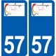 57 Rosselange logo autocollant plaque stickers ville