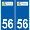 56 Plumelec logo autocollant plaque stickers ville