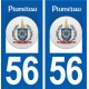 56 Pluméliau logo autocollant plaque stickers ville