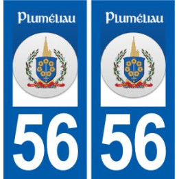 56 Pluméliau logo autocollant plaque stickers ville