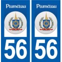 56 Pluméliau logo autocollant plaque stickers ville