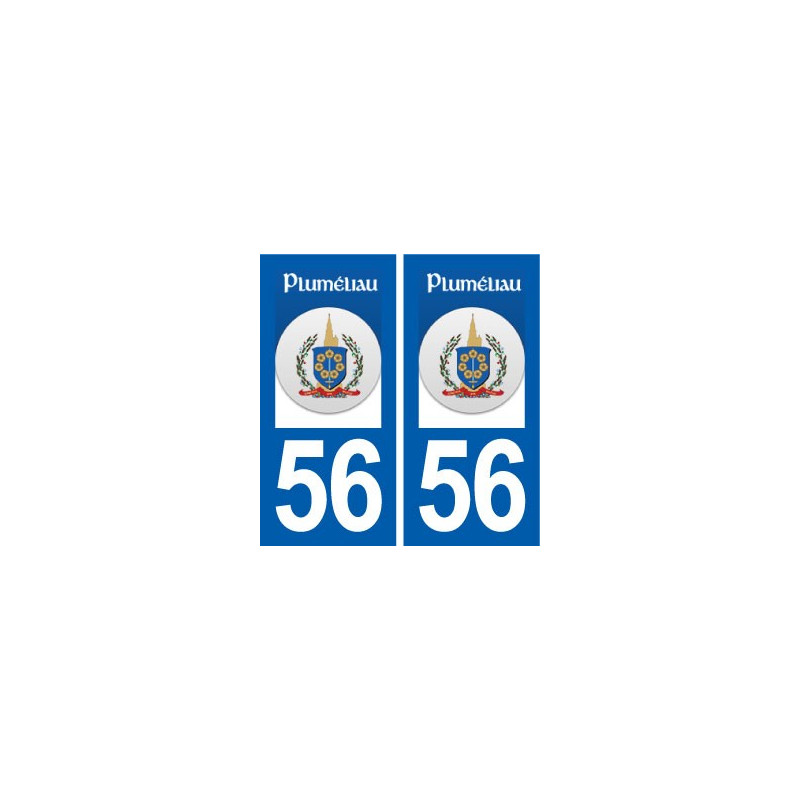 56 Pluméliau logo autocollant plaque stickers ville