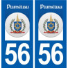 56 Pluméliau logo autocollant plaque stickers ville