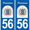 56 Pluméliau logo autocollant plaque stickers ville