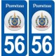 56 Pluméliau logo autocollant plaque stickers ville