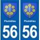 56 Pluméliau blason autocollant plaque stickers ville
