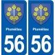 56 Pluméliau blason autocollant plaque stickers ville