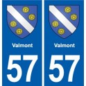 57 Valmont  blason autocollant plaque stickers ville
