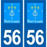 56 Port-Louis logo autocollant plaque stickers ville