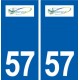 57 Valmont logo autocollant plaque stickers ville