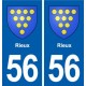 56 Rieux blason autocollant plaque stickers ville