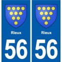 56 Rieux blason autocollant plaque stickers ville