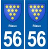 56 Rieux blason autocollant plaque stickers ville