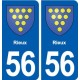 56 Rieux blason autocollant plaque stickers ville