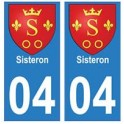 04 Sisteron ville autocollant plaque