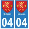 04 Sisteron ville autocollant plaque