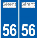 56 Sérent logo autocollant plaque stickers ville