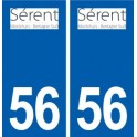 56 Sérent logo autocollant plaque stickers ville