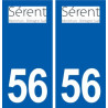 56 Sérent logo autocollant plaque stickers ville
