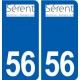 56 Sérent logo autocollant plaque stickers ville