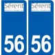 56 Sérent logo autocollant plaque stickers ville