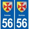 56 Sulniac blason autocollant plaque stickers ville