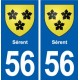 56 Sérent blason autocollant plaque stickers ville