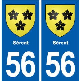56 Sérent blason autocollant plaque stickers ville