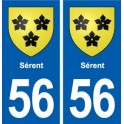 56 Sérent blason autocollant plaque stickers ville