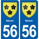 56 Sérent blason autocollant plaque stickers ville