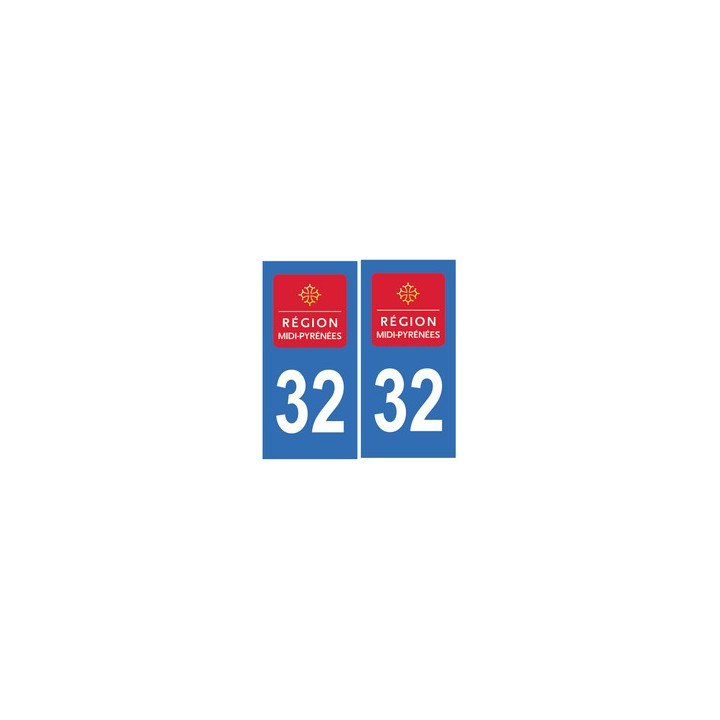 32 Gers autocollant plaque