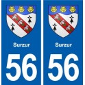 56 Surzur stemma adesivo piastra adesivi città