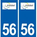 56 Surzur logo autocollant plaque stickers ville