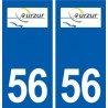 56 Surzur logo autocollant plaque stickers ville