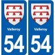 54 Valleroy blason autocollant plaque stickers ville