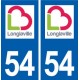 54 Longlaville logo autocollant plaque stickers ville