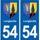 54 Longlaville blason autocollant plaque stickers ville