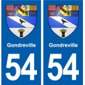 54 Gondreville blason autocollant plaque immatriculation stickers ville