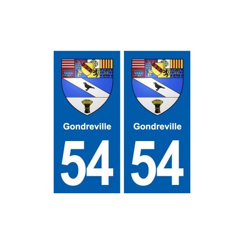 54 Gondreville blason autocollant plaque immatriculation stickers ville